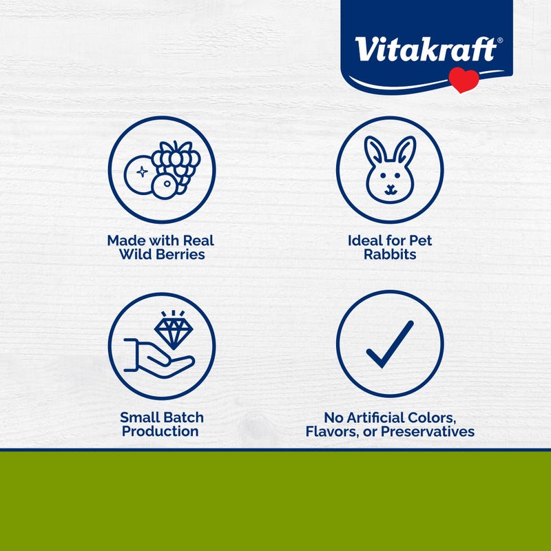 Vitakraft فيتاكرافت دروبس - مكافآت الأرانب بنكهة التوت البري – 5.3 أوقية وجبات خفيفة لذيذة قائمة على الزبادي للأرانب، خنازير غينيا، الهمستر، الجربيل، الفئران، الجرذان، الشينشيلا، وغيرها من الحيوانات الصغيرة. - Image 2